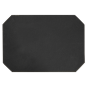 Black leatherette (faux leather) placemat.