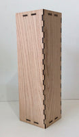 side to back view of wooden wine gift box