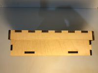 Side or end view of wood gift box.