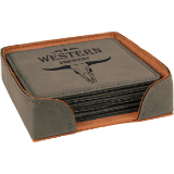 Leatherette Coaster Set - Customizable