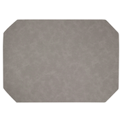 faux leather placemat grey in color.